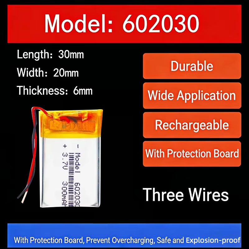 Smartwatch - Baterai Lithium 3.7V 300mAh 602030 Baterai