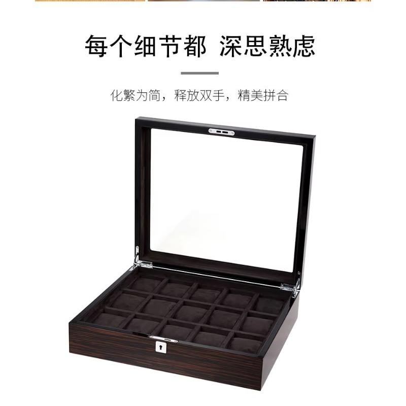 Jewelry Watches Box - Kotak jam tangan multi-posisi berbahan kayu