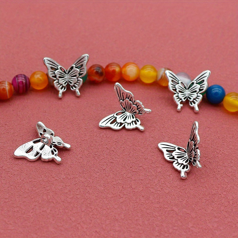 Butterfly Pendant Necklace - 10 buah Aksesori kupu-kupu perak swakriya