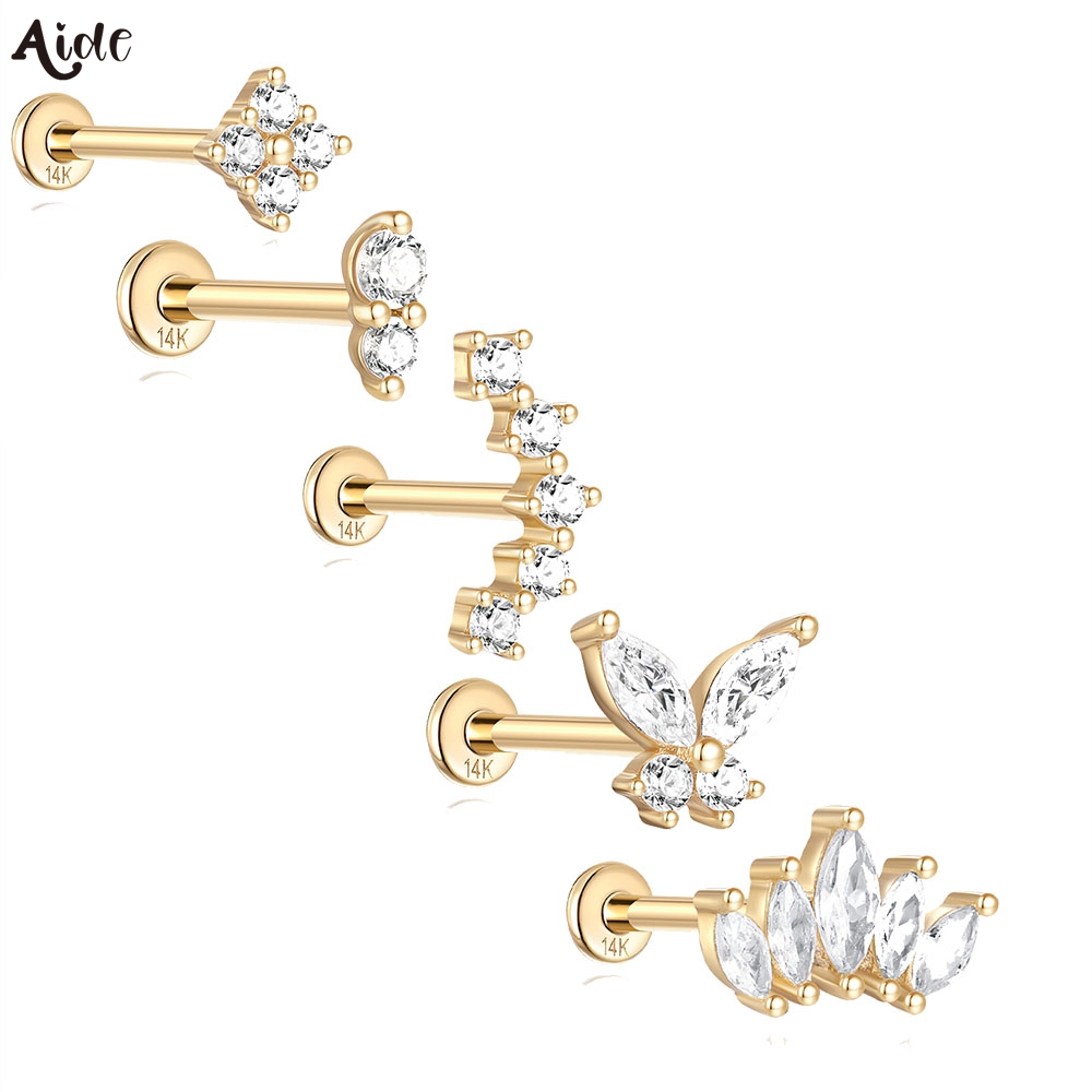 Pearl Stud Earrings - Ores DIY anting-anting mutiara zirkon 14k