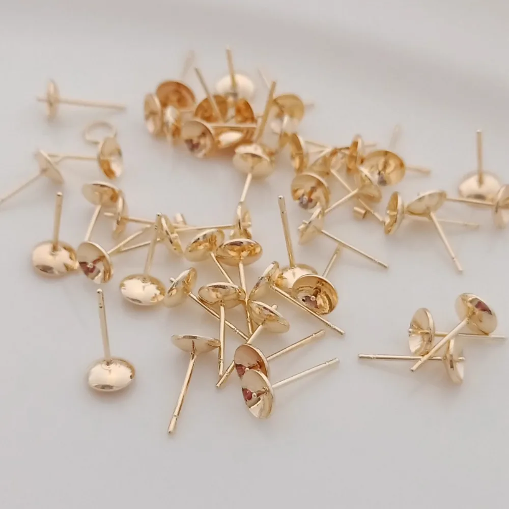 Pearl Stud Earrings - Aksesori Manik-manik Berlapis Emas 14K, Anting
