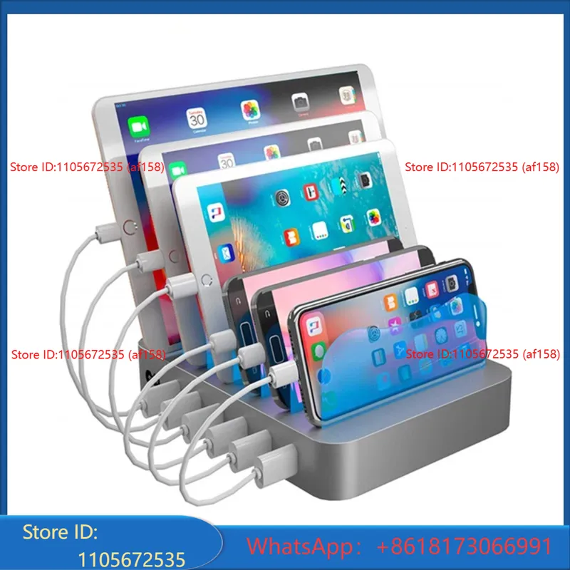 Smartwatch - 6USB dudukan telepon desktop, pengisi daya