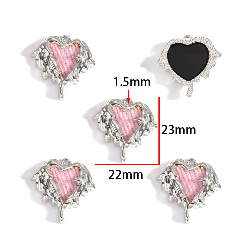 5pcs Mix Pink Y2K Heart Enamel - Butterfly Pendant Necklace ulasan dan harga