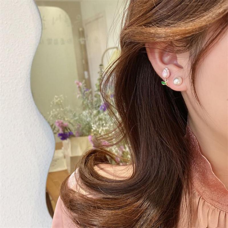 925 Jarum Perak Anting Kancing - Pearl Stud Earrings ulasan dan harga