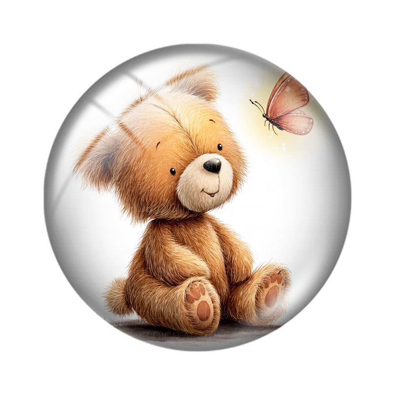 Cabochon kaca Bear Butterfly u - Butterfly Pendant Necklace ulasan dan harga