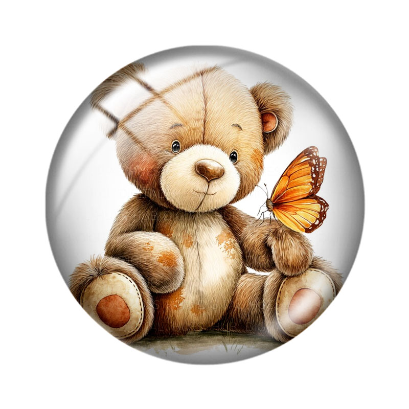 Cabochon kaca Bear Butterfly u - Butterfly Pendant Necklace ulasan dan harga