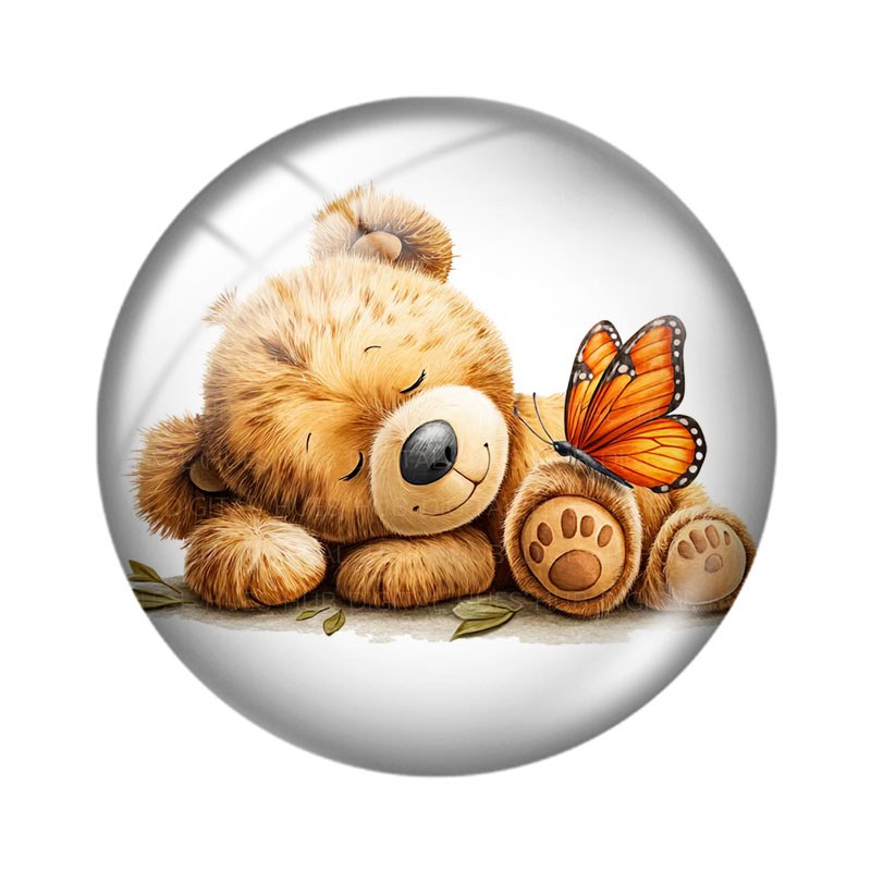 Cabochon kaca Bear Butterfly u - Butterfly Pendant Necklace ulasan dan harga