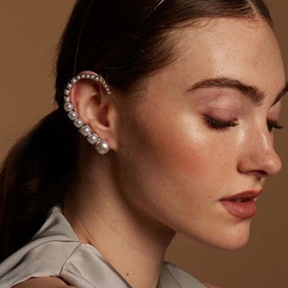 Stonefans klip telinga mutiara - Pearl Stud Earrings ulasan dan harga