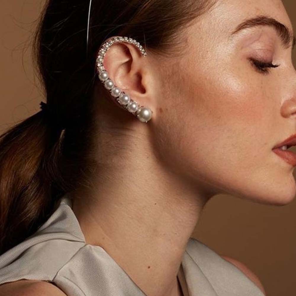 Stonefans klip telinga mutiara - Pearl Stud Earrings ulasan dan harga