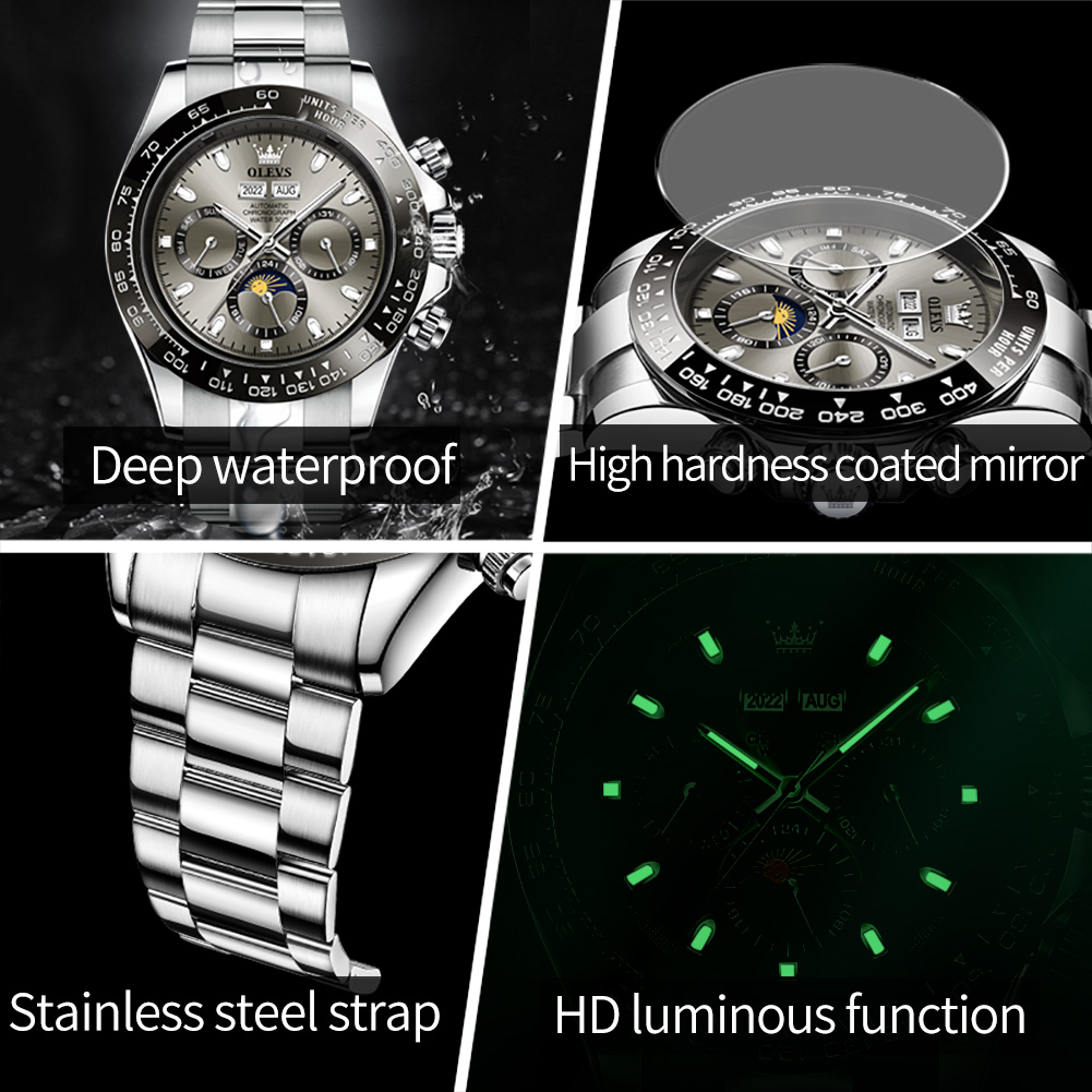 OLEVS jam tangan mekanis otoma - Rolex Watch Daytona ulasan dan harga