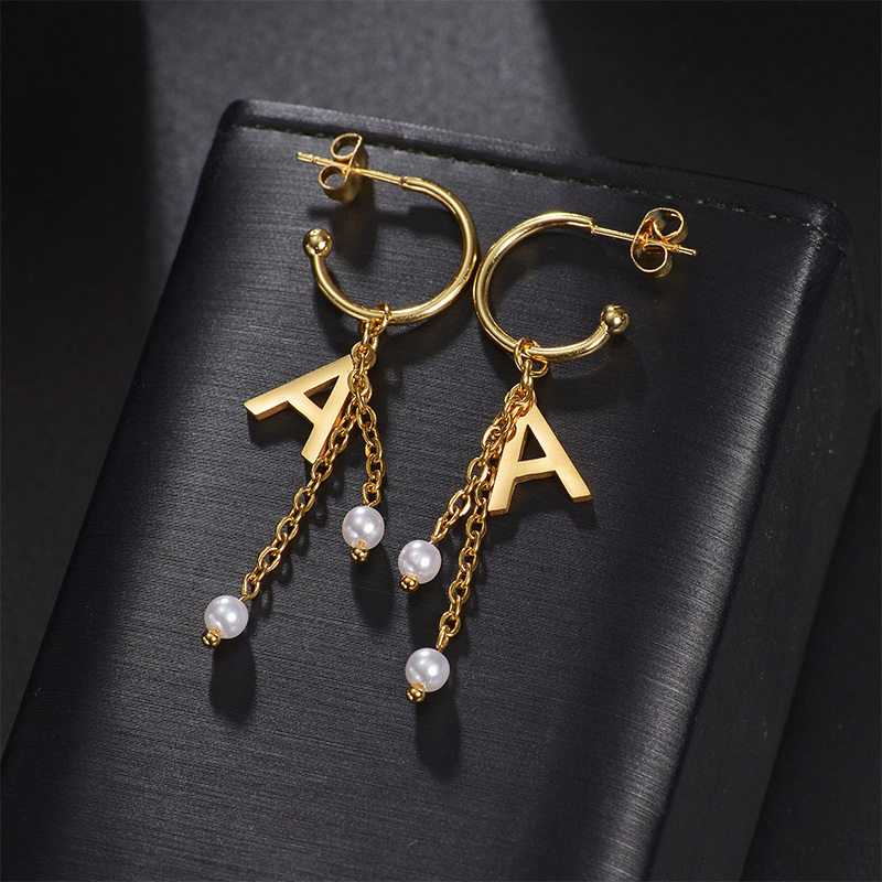 Auxauxme Anting Nama Kustom Ba - Pearl Stud Earrings ulasan dan harga
