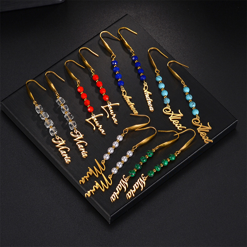 Auxauxme Anting Nama Kustom Ba - Pearl Stud Earrings ulasan dan harga