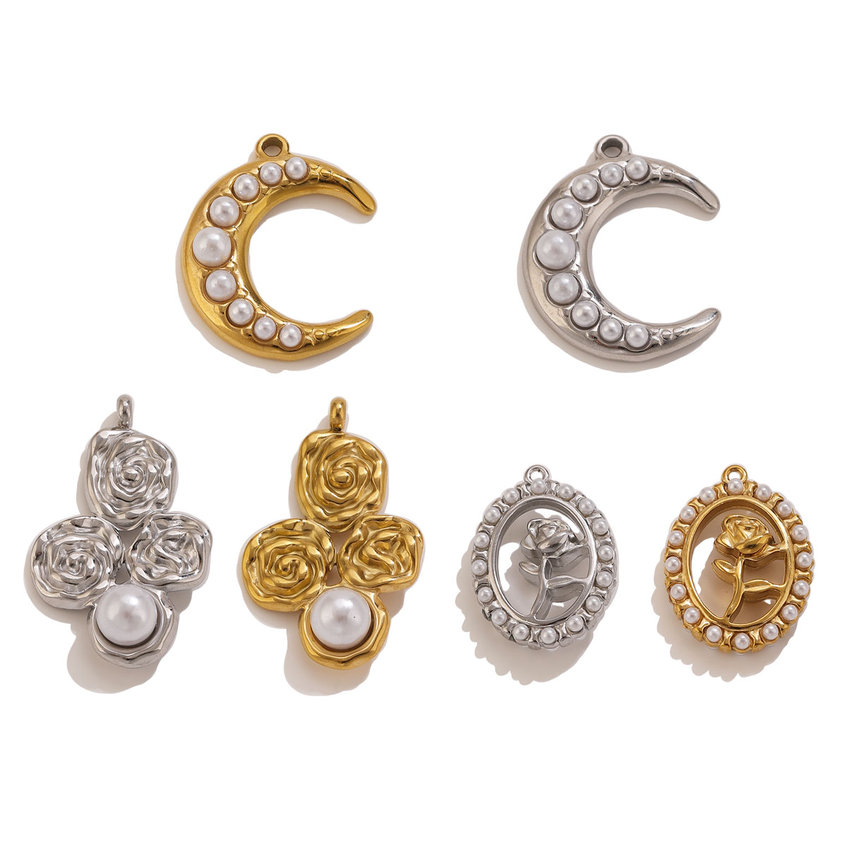 5Pcs Liontin Mutiara Mawar Bul - Pearl Stud Earrings ulasan dan harga