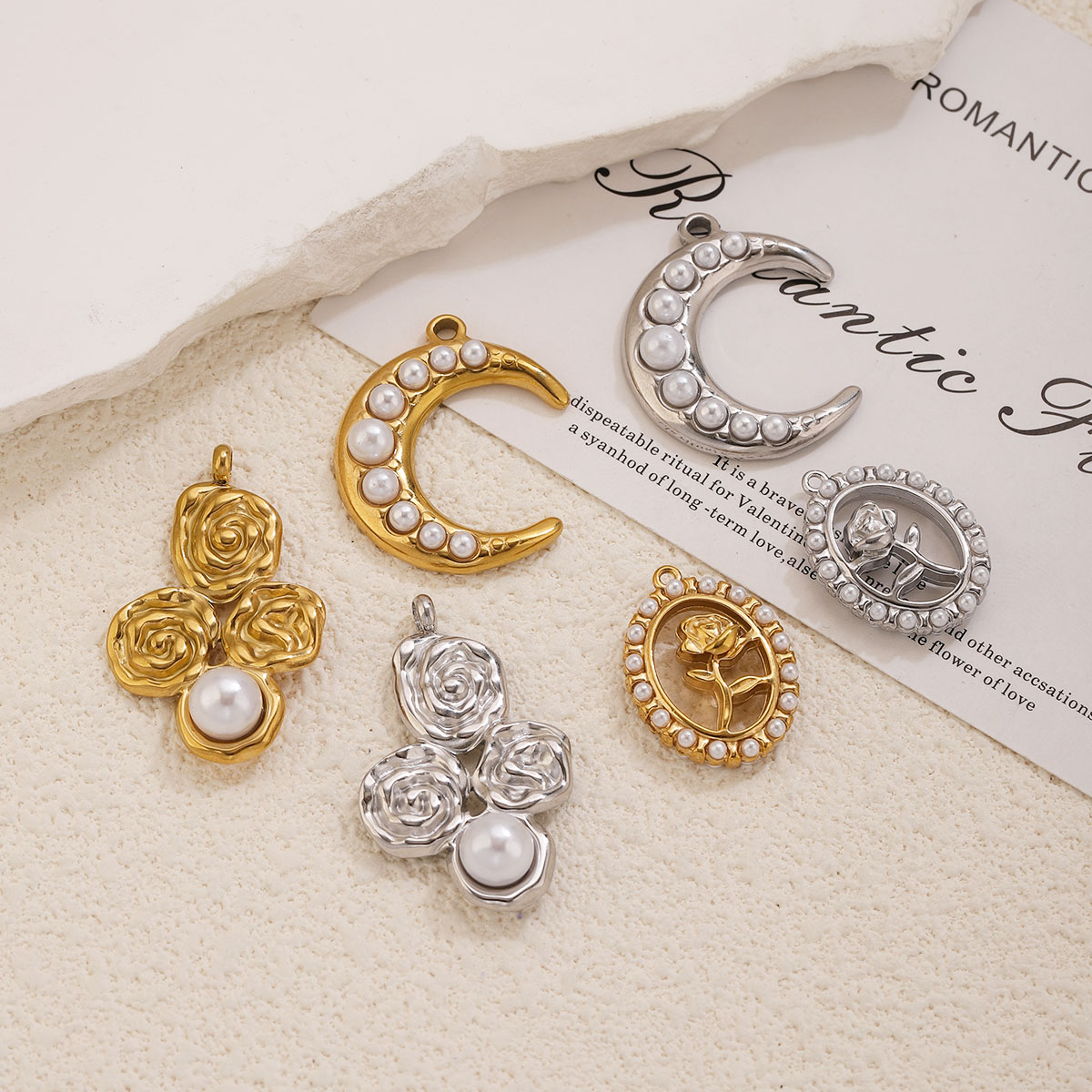 5Pcs Liontin Mutiara Mawar Bul - Pearl Stud Earrings ulasan dan harga