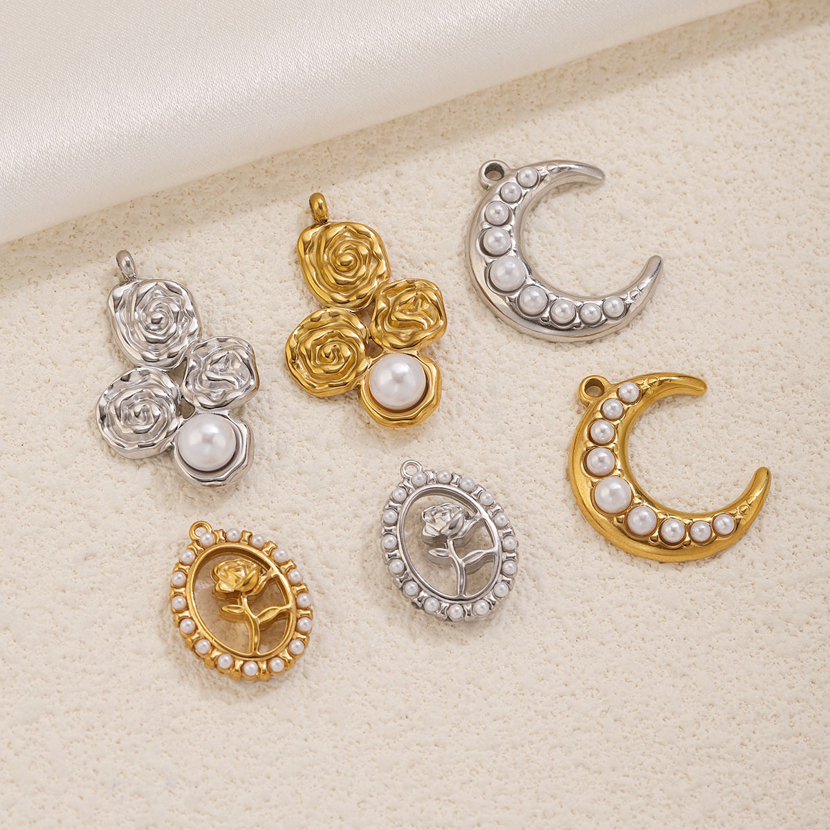 5Pcs Liontin Mutiara Mawar Bul - Pearl Stud Earrings ulasan dan harga