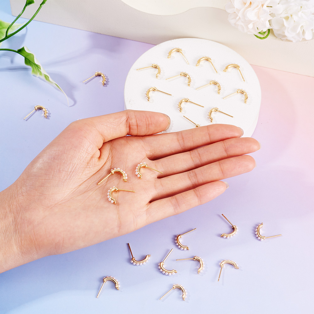 30 buah bahan anting-anting ku - Pearl Stud Earrings ulasan dan harga